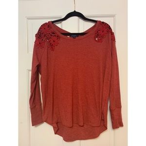 AEO Lace Detail Waffle Knit Sweater